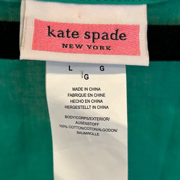 New w/out tag. Kate Spade Blue & Green Tiered Mini Dress/ cover up. Size L. - Picture 3 of 4
